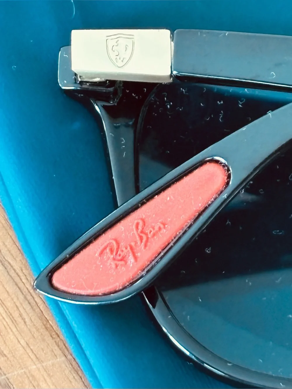 Ray-Ban x Scuderia Ferrari Black Frame, Blue Lens Sunglasses made in Italy
